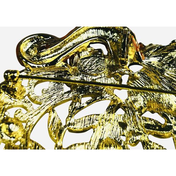 Kirks Folly Harvest Pumpkin Brooch Pin NO Enhancer Gold Tone Autumn Fall - Picture 8 of 9